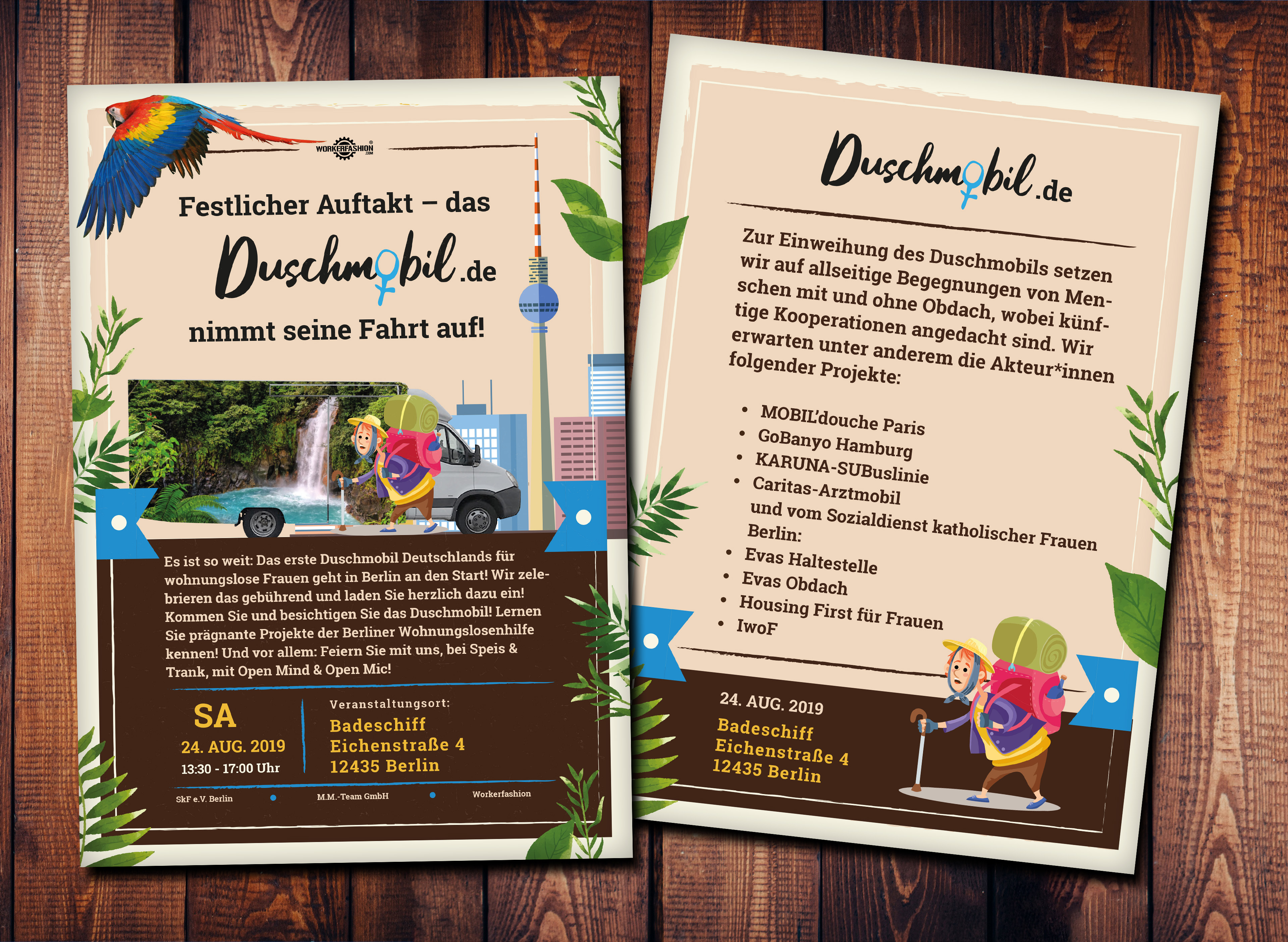 Duschmobil Einweihung Flyer